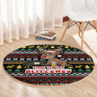 Time To Get Blitzened Christmas Round Carpet Xmas Holiday Patterns - Wonder Print Shop