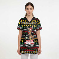 Time To Get Blitzened Christmas Scrub Top Xmas Holiday Patterns - Wonder Print Shop