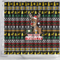 Time To Get Blitzened Christmas Shower Curtain Xmas Holiday Patterns - Wonder Print Shop
