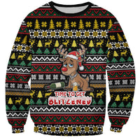 Time To Get Blitzened Christmas Sweatshirt Xmas Holiday Patterns - Wonder Print Shop