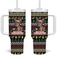Time To Get Blitzened Christmas Tumbler With Handle Xmas Holiday Patterns - Wonder Print Shop