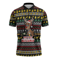 Time To Get Blitzened Christmas Zipper Polo Shirt Xmas Holiday Patterns - Wonder Print Shop