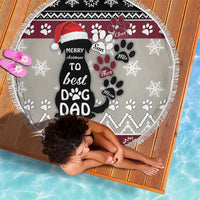 To Best Dog Dad Christmas Design Beach Blanket Xmas Holiday Patterns - Wonder Print Shop