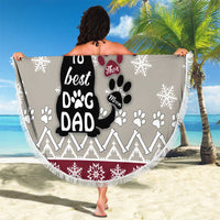 To Best Dog Dad Christmas Design Beach Blanket Xmas Holiday Patterns - Wonder Print Shop