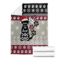 To Best Dog Dad Christmas Design Blanket Xmas Holiday Patterns - Wonder Print Shop