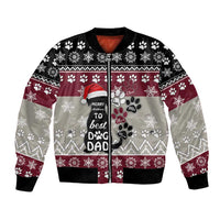 To Best Dog Dad Christmas Design Bomber Jacket Xmas Holiday Patterns - Wonder Print Shop