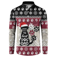To Best Dog Dad Christmas Design Button Sweatshirt Xmas Holiday Patterns - Wonder Print Shop