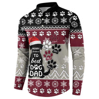 To Best Dog Dad Christmas Design Button Sweatshirt Xmas Holiday Patterns - Wonder Print Shop