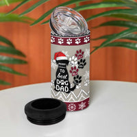 To Best Dog Dad Christmas Design 4 in 1 Can Cooler Tumbler Xmas Holiday Patterns - Wonder Print Shop