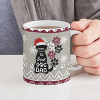 To Best Dog Dad Christmas Design Ceramic Mug Xmas Holiday Patterns - Wonder Print Shop