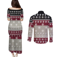 To Best Dog Dad Christmas Design Couples Matching Puletasi and Long Sleeve Button Shirt Xmas Holiday Patterns - Wonder Print Shop