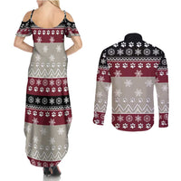 To Best Dog Dad Christmas Design Couples Matching Summer Maxi Dress and Long Sleeve Button Shirt Xmas Holiday Patterns - Wonder Print Shop