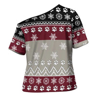 To Best Dog Dad Christmas Design Cross Shoulder Shirt Xmas Holiday Patterns - Wonder Print Shop