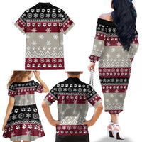 To Best Dog Dad Christmas Design Family Matching Off The Shoulder Long Sleeve Dress and Hawaiian Shirt Xmas Holiday Patterns - Wonder Print Shop