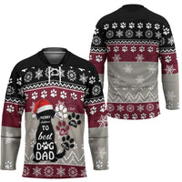 To Best Dog Dad Christmas Design Hockey Jersey Xmas Holiday Patterns - Wonder Print Shop
