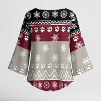 To Best Dog Dad Christmas Design Kimono Sleeve Blouse Xmas Holiday Patterns - Wonder Print Shop