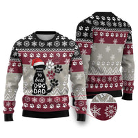 To Best Dog Dad Christmas Design Ugly Christmas Sweater Xmas Holiday Patterns - Wonder Print Shop
