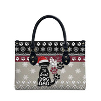 To Best Dog Dad Christmas Design Leather Bag Xmas Holiday Patterns - Wonder Print Shop