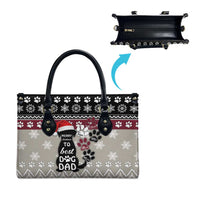 To Best Dog Dad Christmas Design Leather Bag Xmas Holiday Patterns - Wonder Print Shop