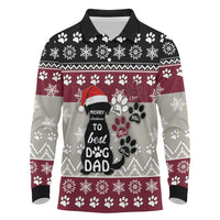 To Best Dog Dad Christmas Design Long Sleeve Polo Shirt Xmas Holiday Patterns - Wonder Print Shop