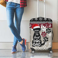 To Best Dog Dad Christmas Design Luggage Cover Xmas Holiday Patterns - Wonder Print Shop