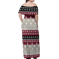 To Best Dog Dad Christmas Design Off Shoulder Maxi Dress Xmas Holiday Patterns - Wonder Print Shop