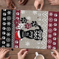 To Best Dog Dad Christmas Design Puzzle Xmas Holiday Patterns - Wonder Print Shop