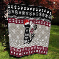 To Best Dog Dad Christmas Design Quilt Xmas Holiday Patterns - Wonder Print Shop