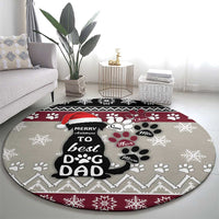 To Best Dog Dad Christmas Design Round Carpet Xmas Holiday Patterns - Wonder Print Shop