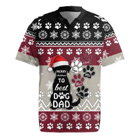 To Best Dog Dad Christmas Design Rugby Jersey Xmas Holiday Patterns - Wonder Print Shop
