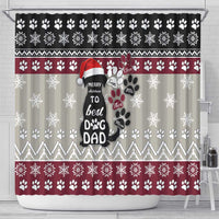 To Best Dog Dad Christmas Design Shower Curtain Xmas Holiday Patterns - Wonder Print Shop