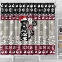 To Best Dog Dad Christmas Design Shower Curtain Xmas Holiday Patterns - Wonder Print Shop