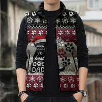 To Best Dog Dad Christmas Design Sleeveless Puffer Jacket Xmas Holiday Patterns - Wonder Print Shop