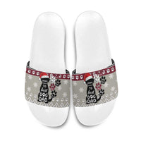 To Best Dog Dad Christmas Design Slide Sandals Xmas Holiday Patterns - Wonder Print Shop