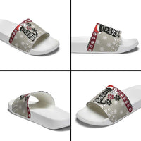 To Best Dog Dad Christmas Design Slide Sandals Xmas Holiday Patterns - Wonder Print Shop