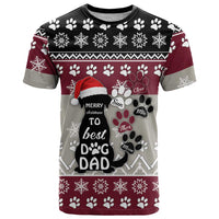 To Best Dog Dad Christmas Design T Shirt Xmas Holiday Patterns - Wonder Print Shop