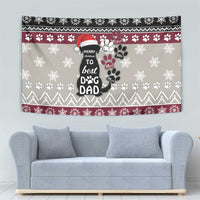 To Best Dog Dad Christmas Design Tapestry Xmas Holiday Patterns - Wonder Print Shop