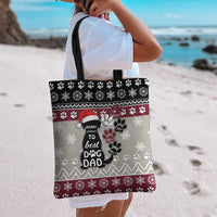 To Best Dog Dad Christmas Design Tote Bag Xmas Holiday Patterns - Wonder Print Shop