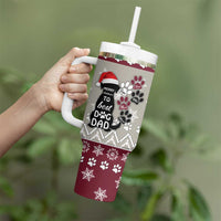 To Best Dog Dad Christmas Design Tumbler With Handle Xmas Holiday Patterns - Wonder Print Shop