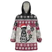 To Best Dog Dad Christmas Design Wearable Blanket Hoodie Xmas Holiday Patterns - Wonder Print Shop