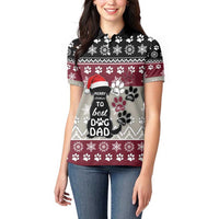 To Best Dog Dad Christmas Design Women Polo Shirt Xmas Holiday Patterns - Wonder Print Shop