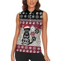 To Best Dog Dad Christmas Design Women Sleeveless Polo Shirt Xmas Holiday Patterns - Wonder Print Shop