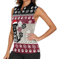 To Best Dog Dad Christmas Design Women Sleeveless Polo Shirt Xmas Holiday Patterns - Wonder Print Shop