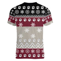 To Best Dog Dad Christmas Design Women V-Neck T-Shirt Xmas Holiday Patterns - Wonder Print Shop