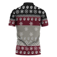 To Best Dog Dad Christmas Design Zipper Polo Shirt Xmas Holiday Patterns - Wonder Print Shop