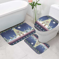 Christmas Alien Pattern with UFO Abduction of Santa Reindeer Snowy Forest Bathroom Set Xmas Holiday Patterns - Wonder Print Shop