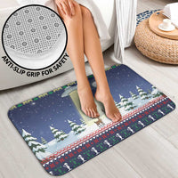Christmas Alien Pattern with UFO Abduction of Santa Reindeer Snowy Forest Bathroom Set Xmas Holiday Patterns - Wonder Print Shop