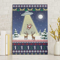 Christmas Alien Pattern with UFO Abduction of Santa Reindeer Snowy Forest Canvas Wall Art Xmas Holiday Patterns - Wonder Print Shop