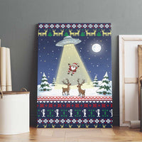 Christmas Alien Pattern with UFO Abduction of Santa Reindeer Snowy Forest Canvas Wall Art Xmas Holiday Patterns - Wonder Print Shop