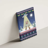 Christmas Alien Pattern with UFO Abduction of Santa Reindeer Snowy Forest Canvas Wall Art Xmas Holiday Patterns - Wonder Print Shop